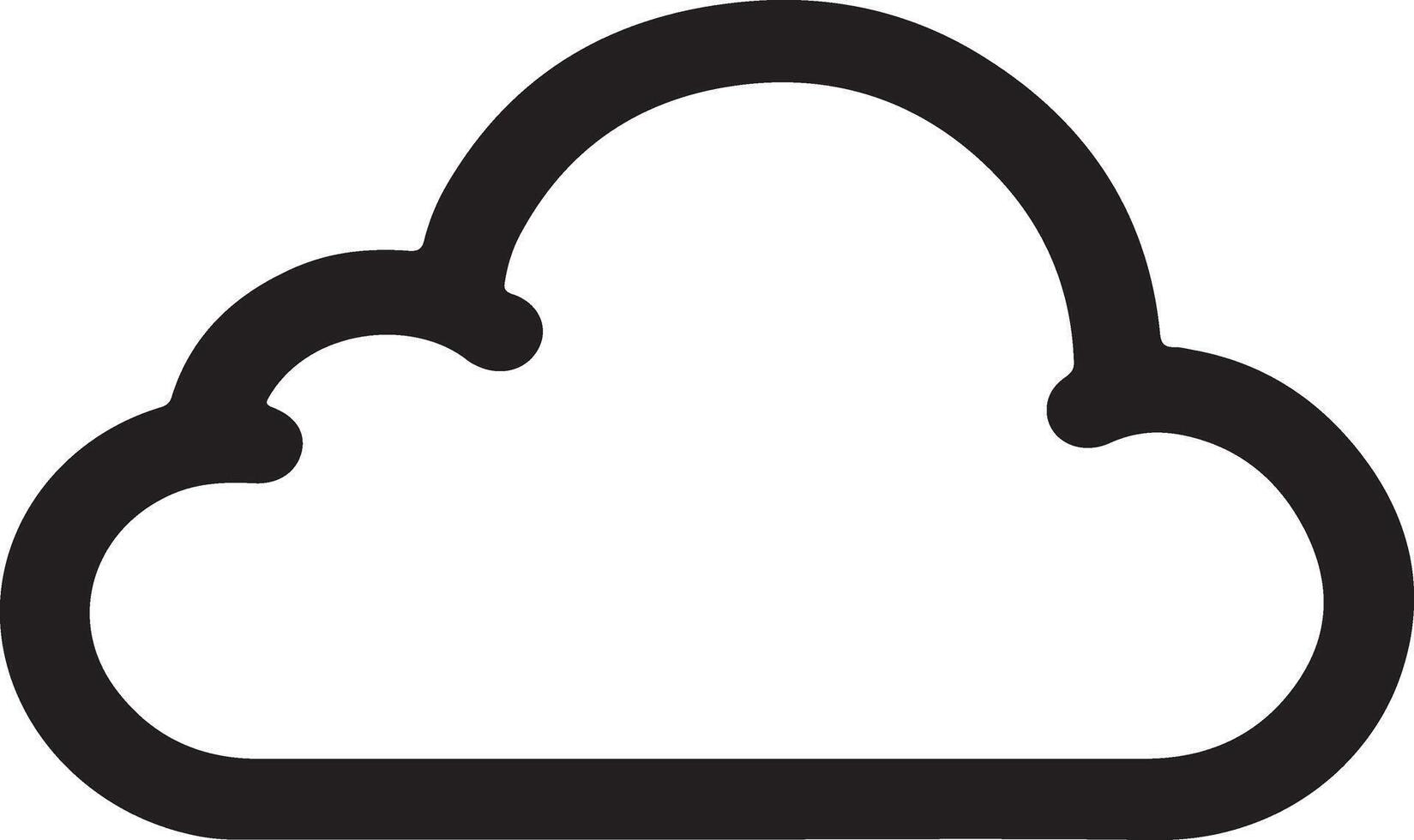 Simple cloud outline icon design silhouette vector