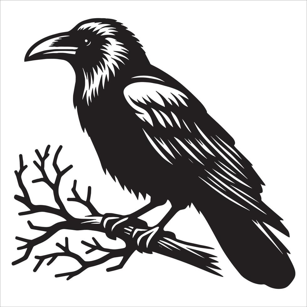 Crow, Minimalist and Simple Silhouette vector