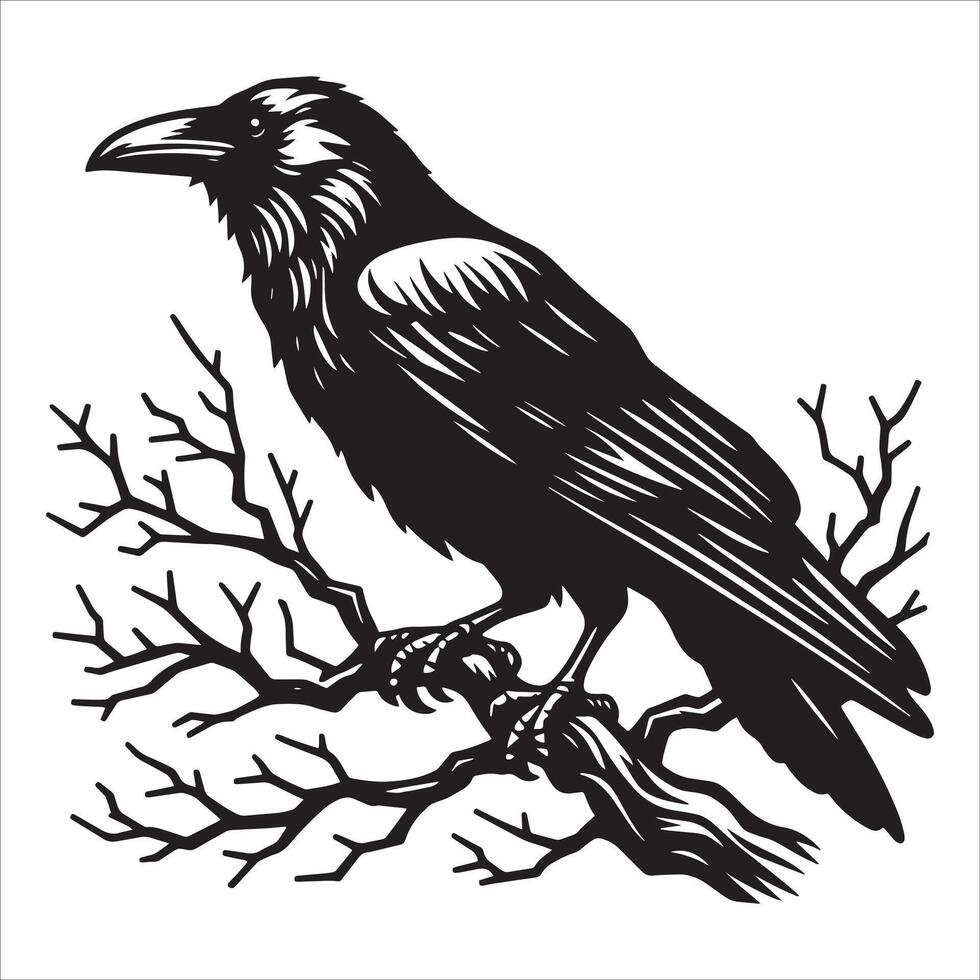 Crow, Minimalist and Simple Silhouette vector