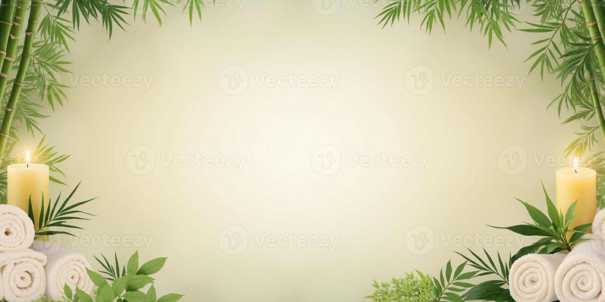 Spa Background with Bamboo Towels and Candles photo