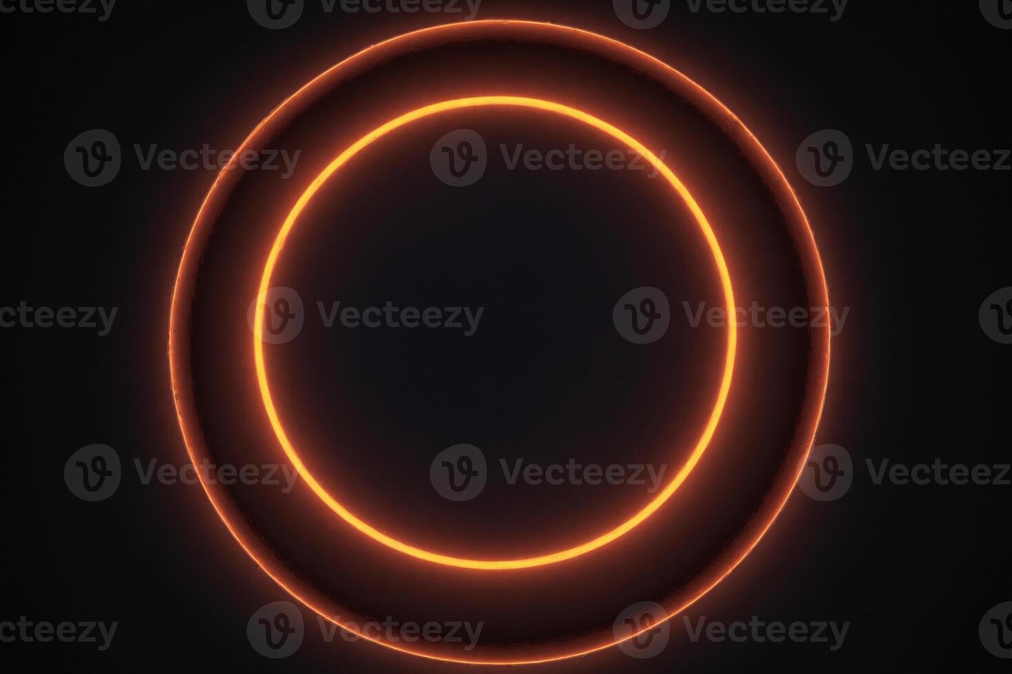 Abstract Orange Neon Circle Glow Design Modern Minimalist Background photo