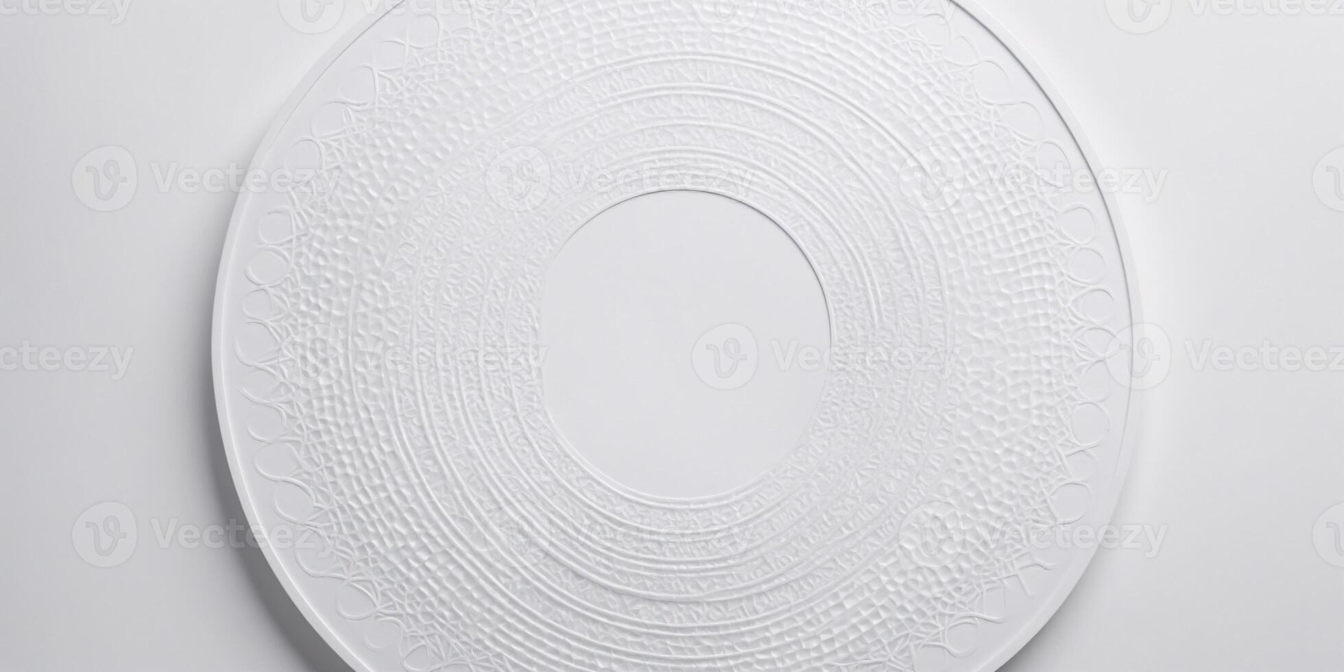 White Circular Embossed Design Abstract Background photo