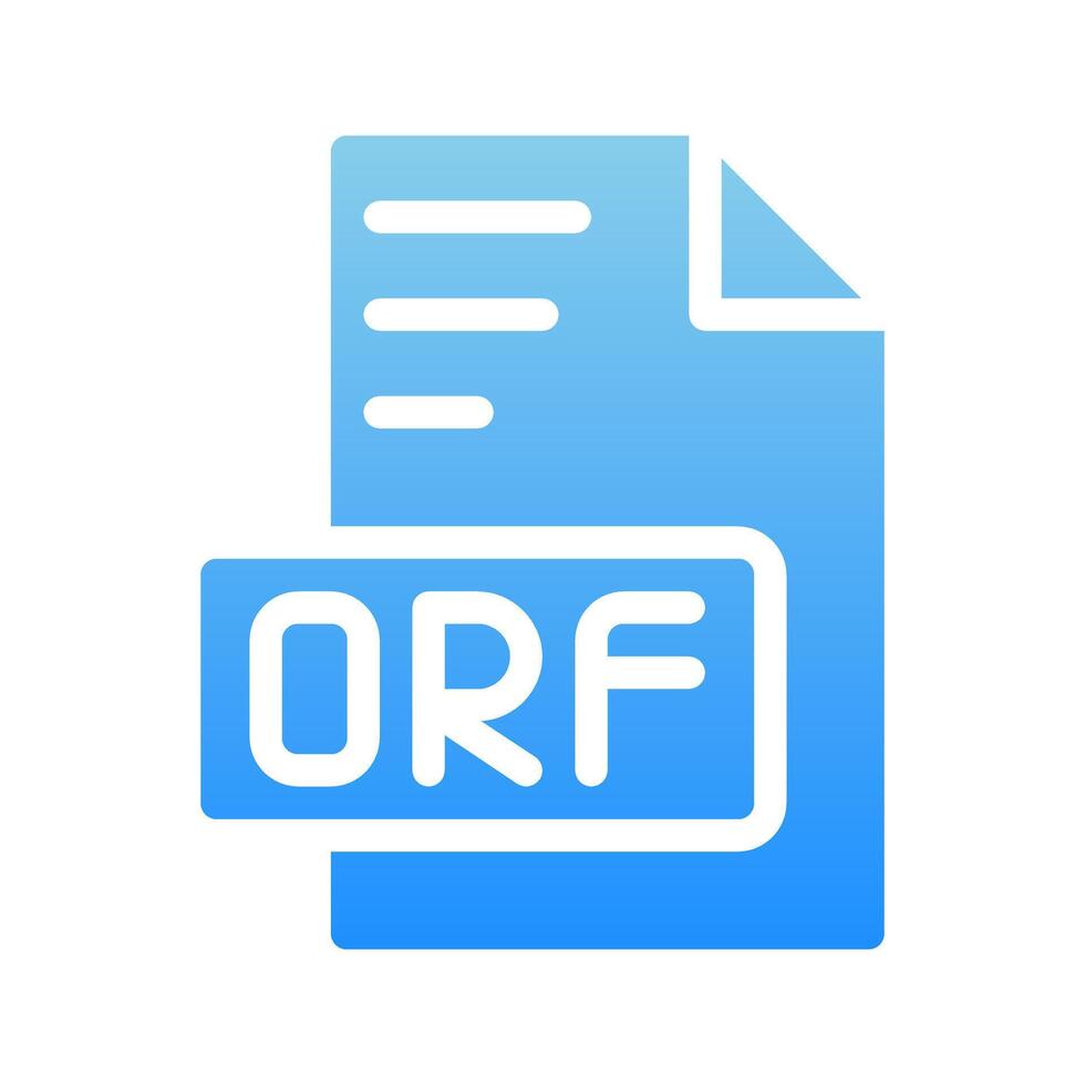 Orf file icons. Document symbols with gradient fill style for attractive presentations. vector