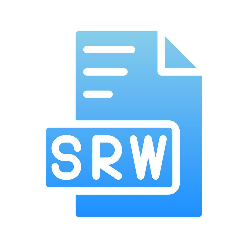 Srw document files icons. with gradient style can be used for websites, UI and mobile apps. vector