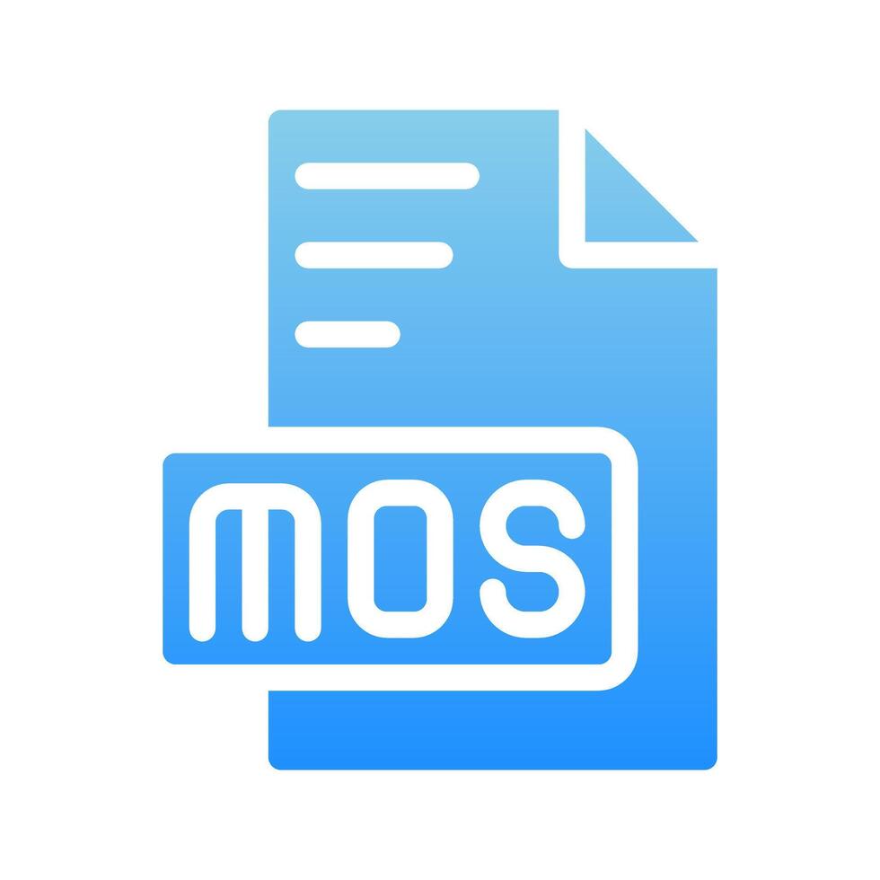 Mos document files type Icon, symbol with gradient fill color. vector