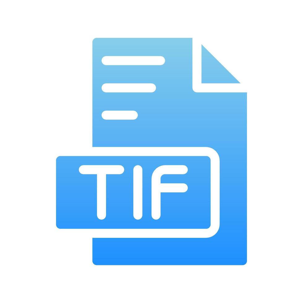 Tif format icons. with gradient fill style. perfect for websites, ui and mobile apps. vector