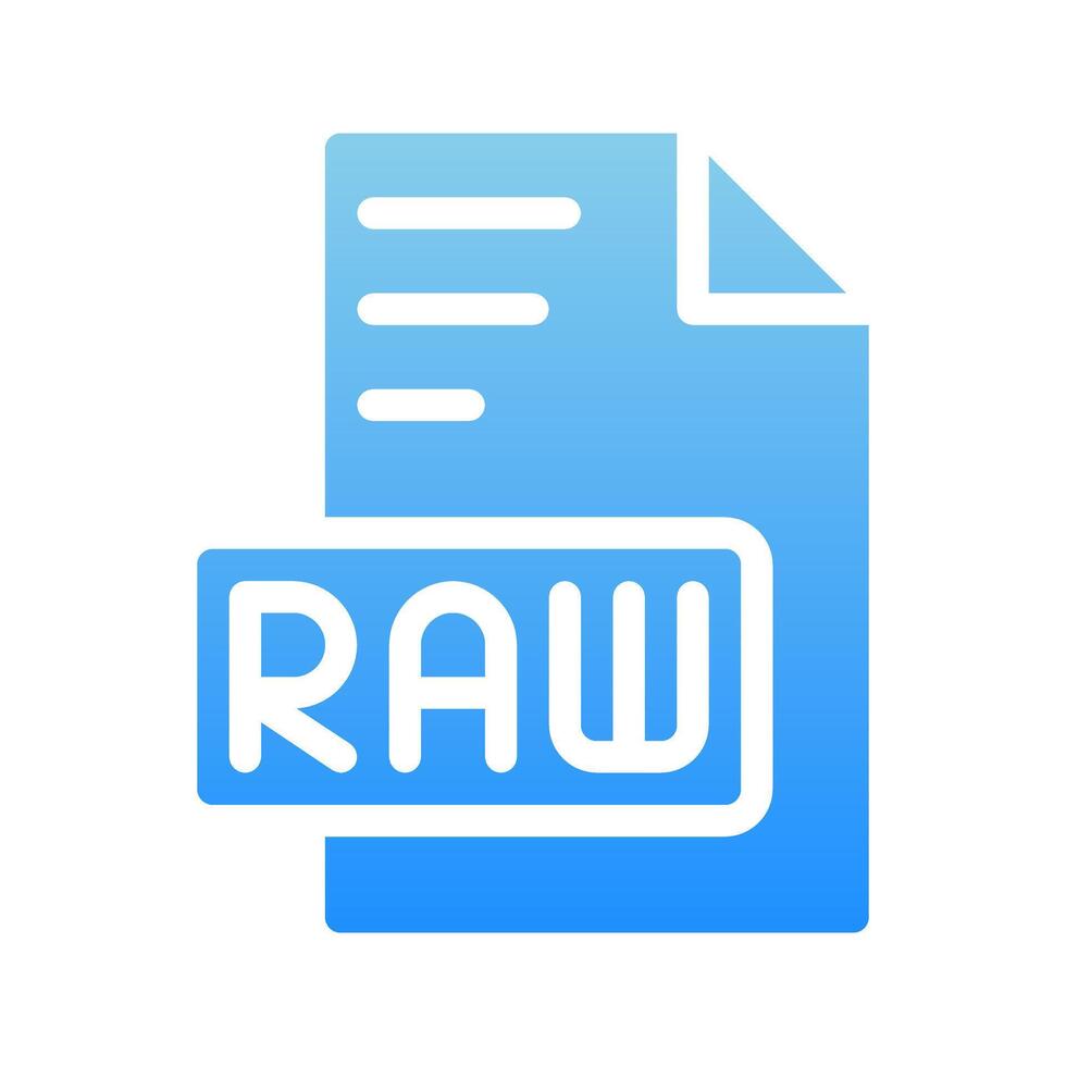 Raw document files icons, file format symbols with gradient colors for interface display. vector