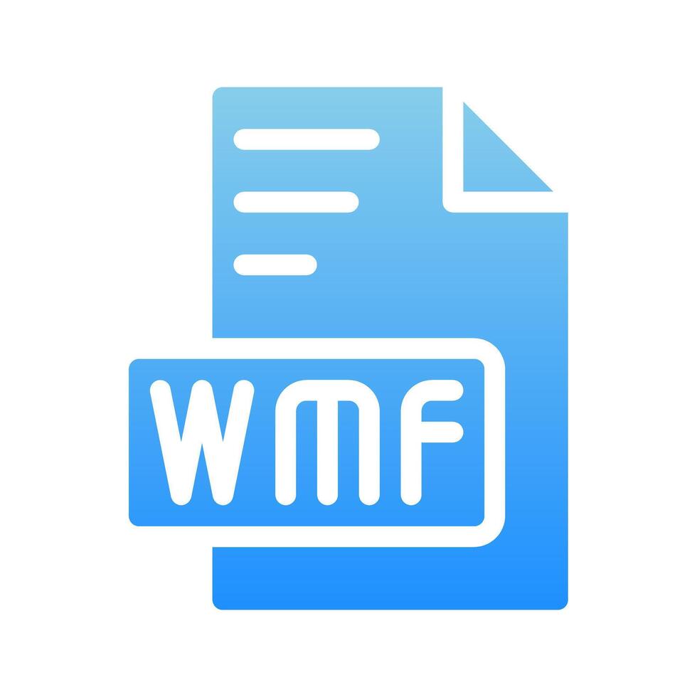 Wmf files type format icons. document symbol with gradient fill style. vector