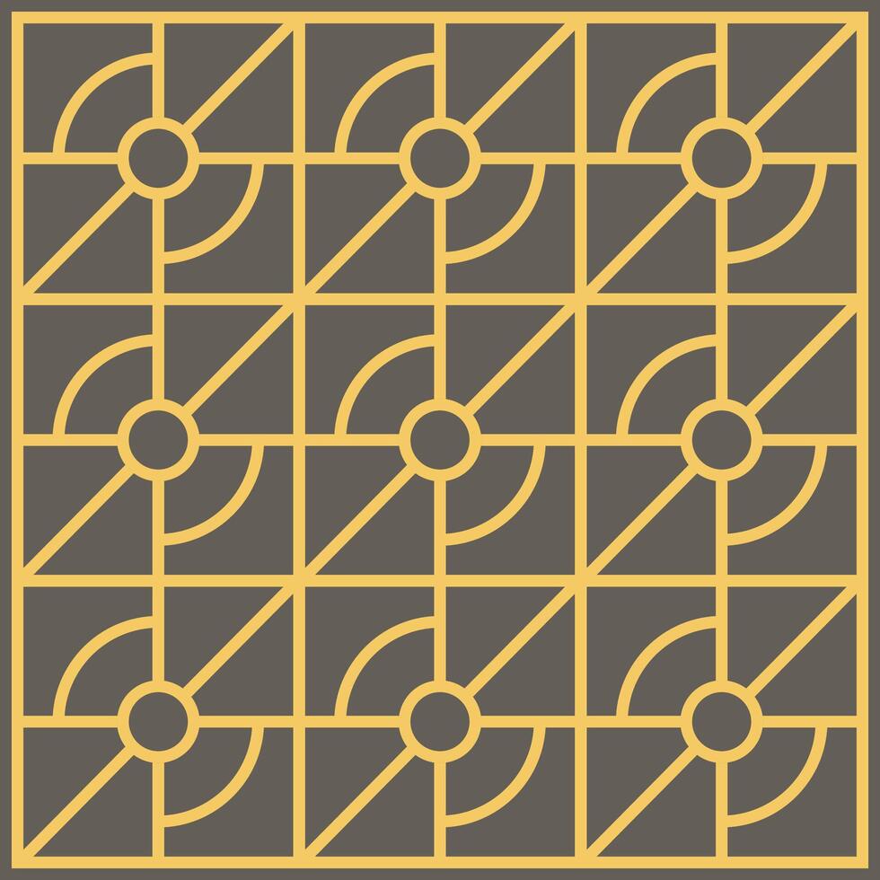 Geometric golden ornament grid on gray background vector