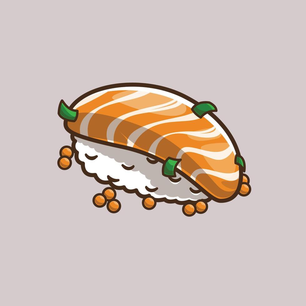 Fresh Sushi with a Springkles of Caviar and Nori. Food and Beverage Illustration Theme. vector