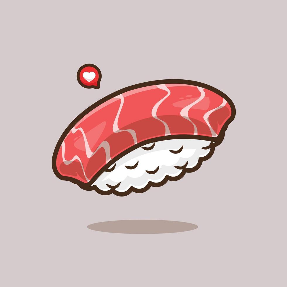Fresh Japanese Seafood Sushi. Food and Beverage Illustration Concept. vector