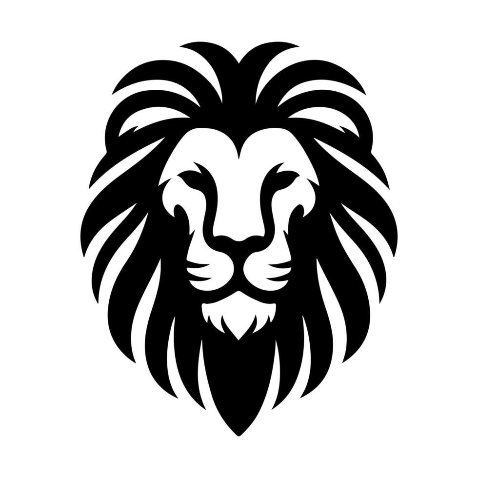 Bold Lion Head Silhouette Symbol vector