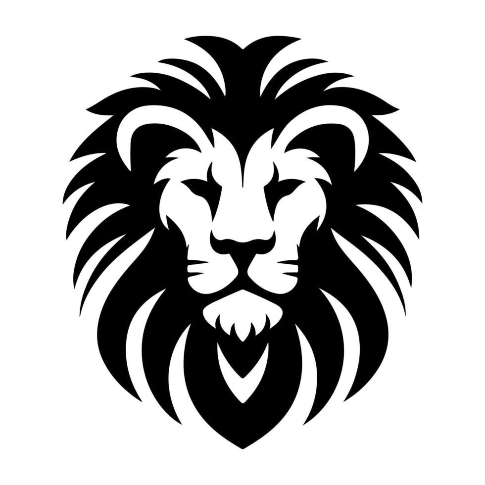 Minimalist Lion Head Logo Concept vector