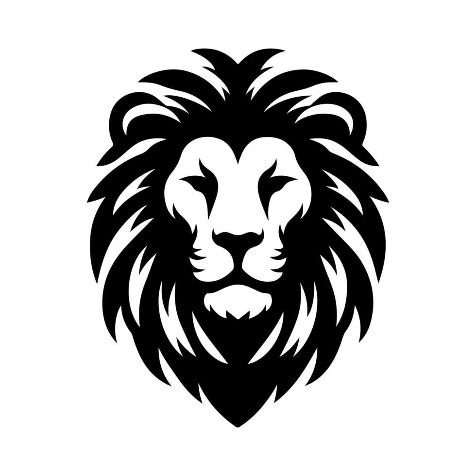 Strong Black Lion Head Symbol vector