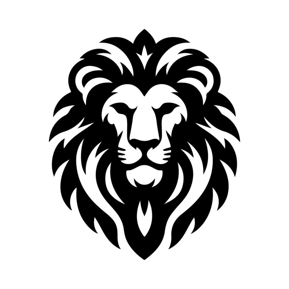 Silhouette of a Majestic Lion Head vector