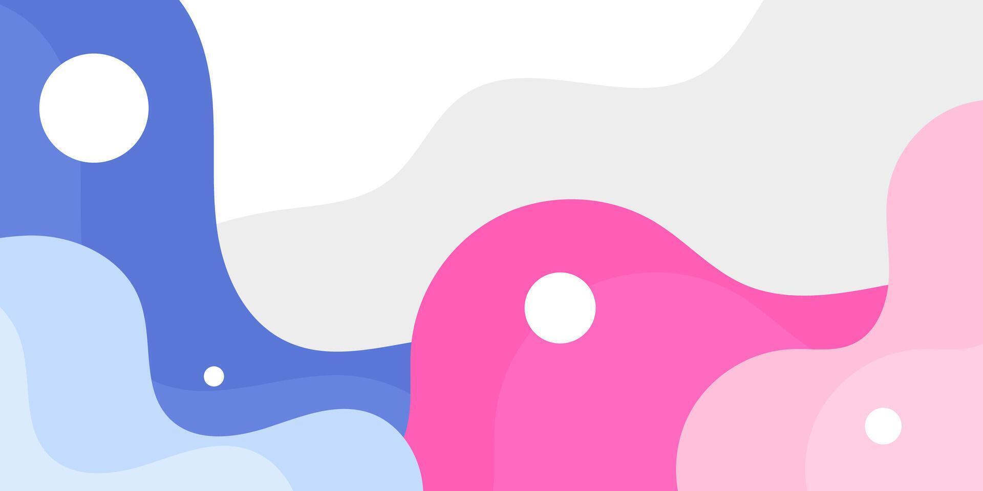 Blue and pink color geometric business banner wave design. Creative banner design with wave shapes and lines for template. Simple white horizontal banner. vector