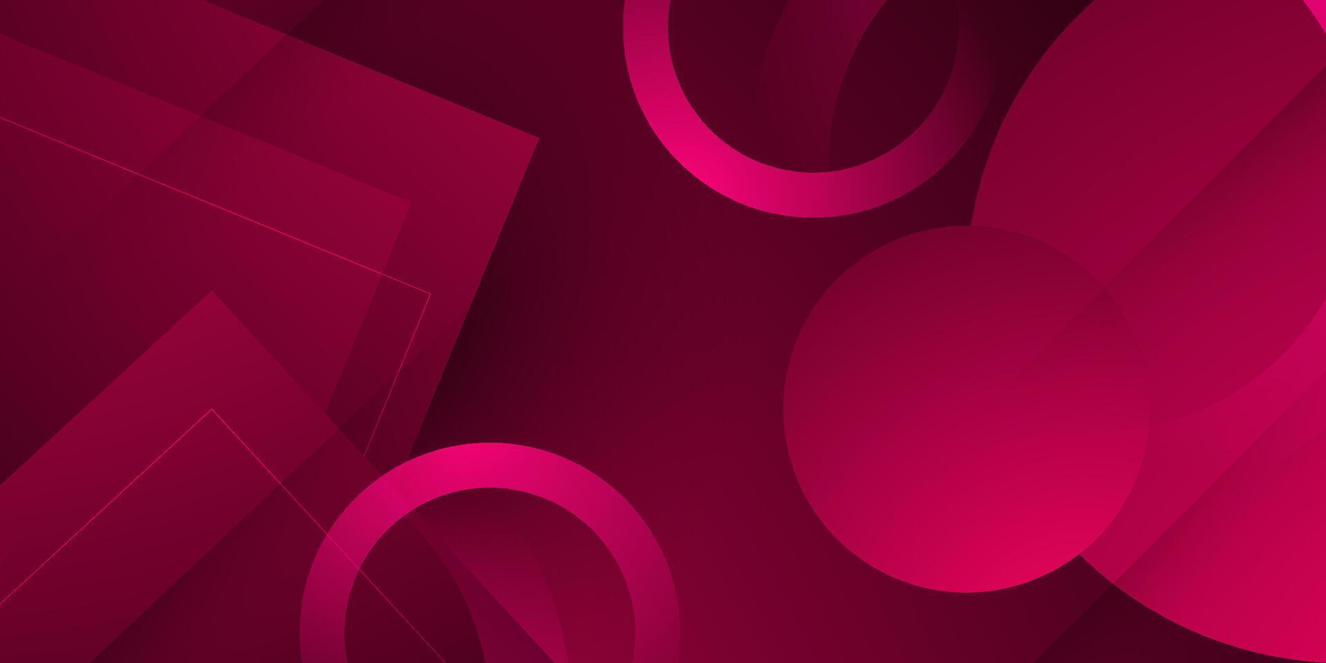 Abstract dark red geometric circle and square overlap pattern gradient illustration background. 3d look and simple pattern. Cool design and luxury. vector