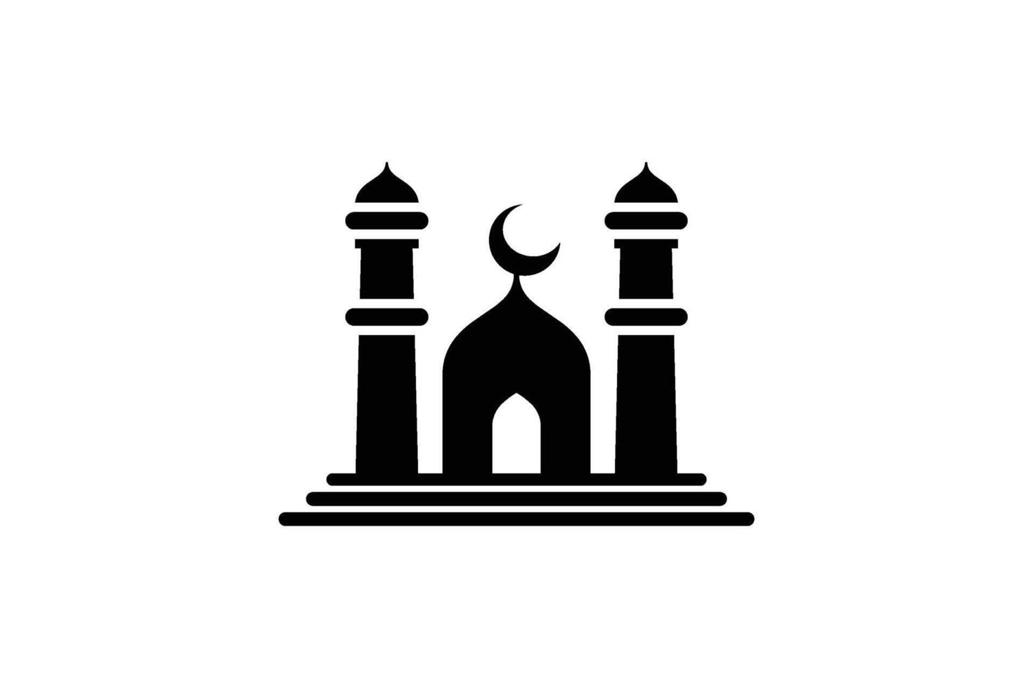 Mosque icon logo silhouette template isolated illustration vector