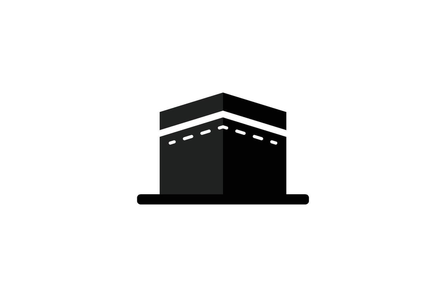 Kaaba black icon on white background vector