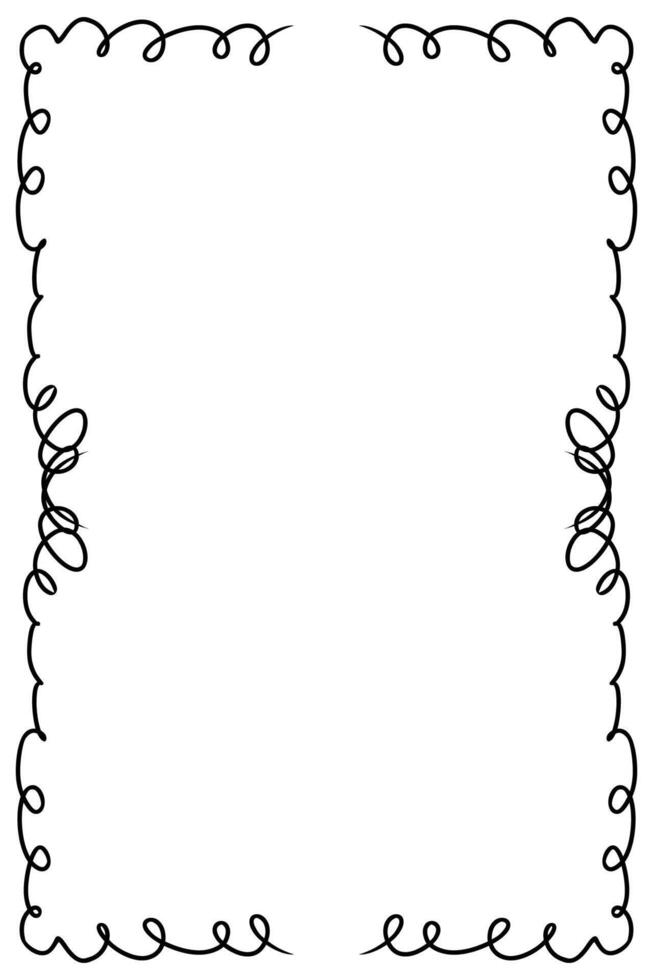 A black and white frame with swirls vector