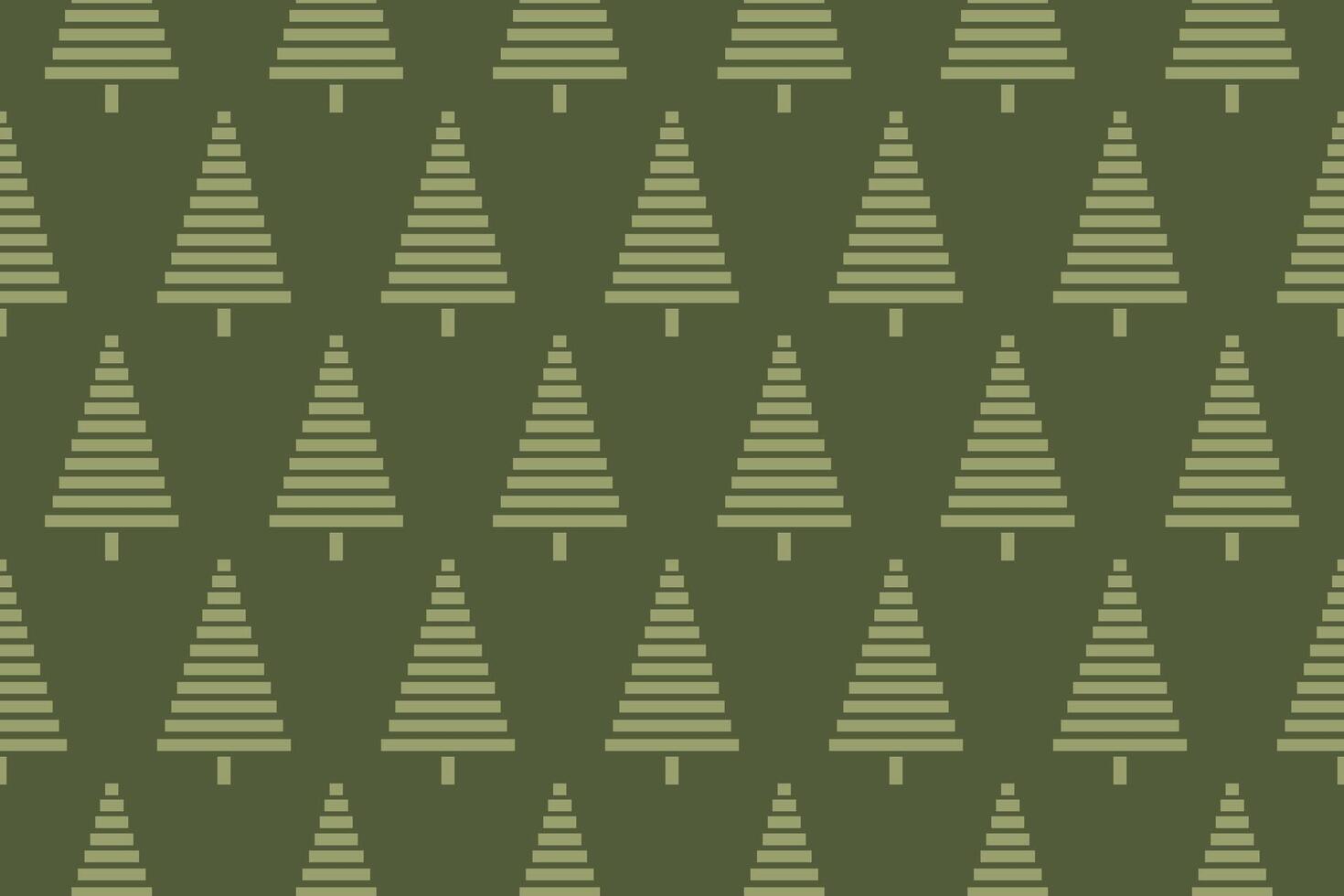 Christmas tree seamless pattern on a green background. conifer. Celebrate festival. Design for illustration, fabric, wrapping, gift, paper, greeting cards. vector