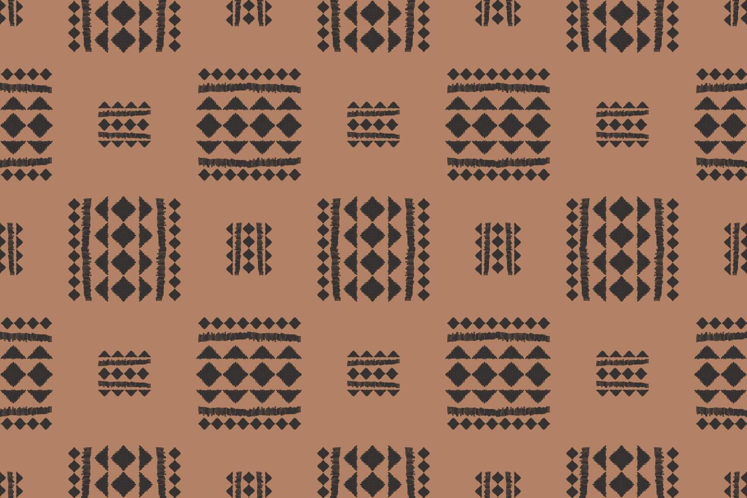 Brown fabric ikat pattern art. Geometric ethnic seamless pattern traditional. American, Mexican style. Design for background, fabric, clothing, carpet, textile, batik, embroidery. vector