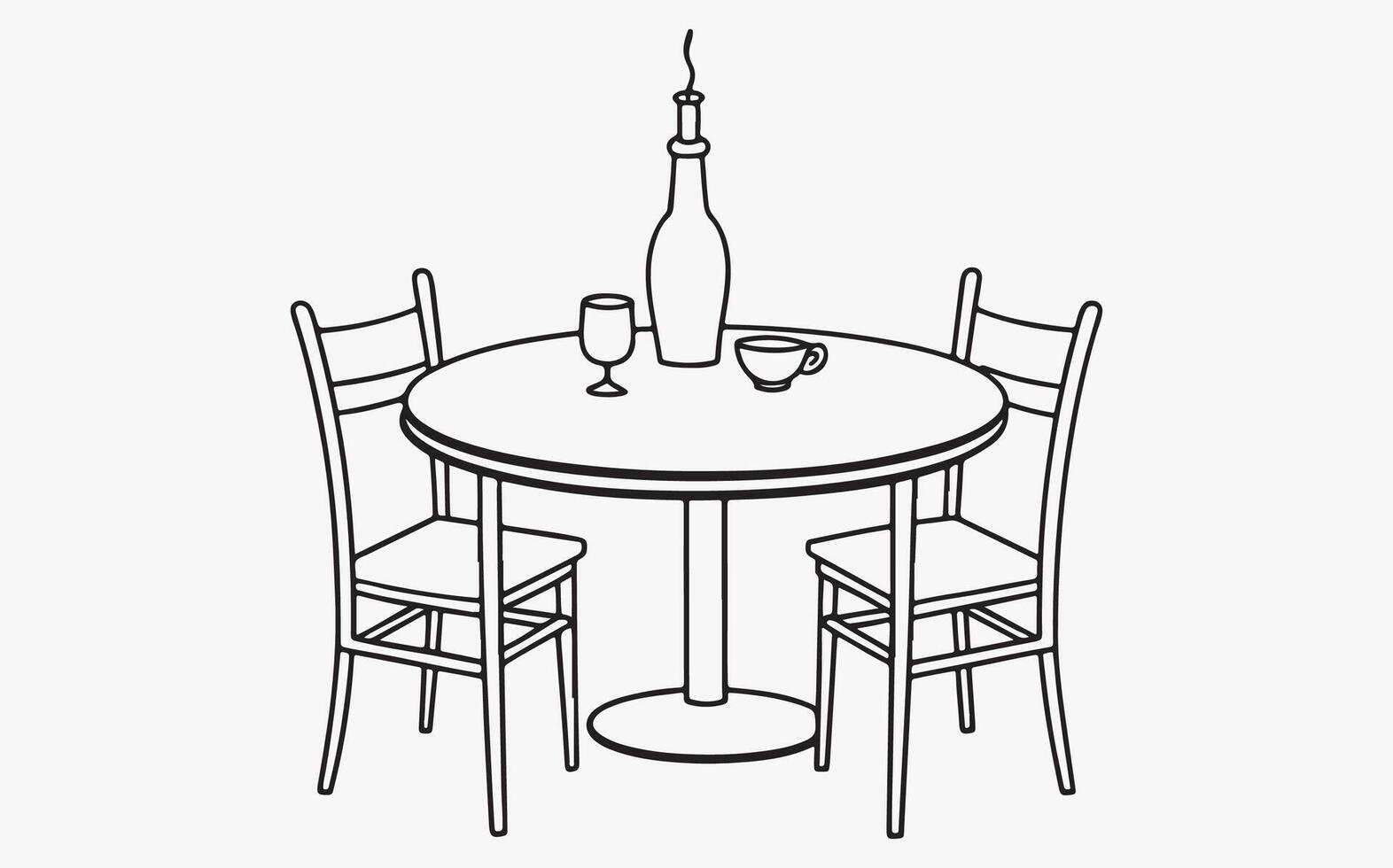 Minimalist Dining Room Table Sketch image clipart illustration vector