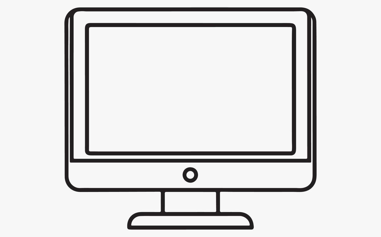 Monitor line art image clipart vector