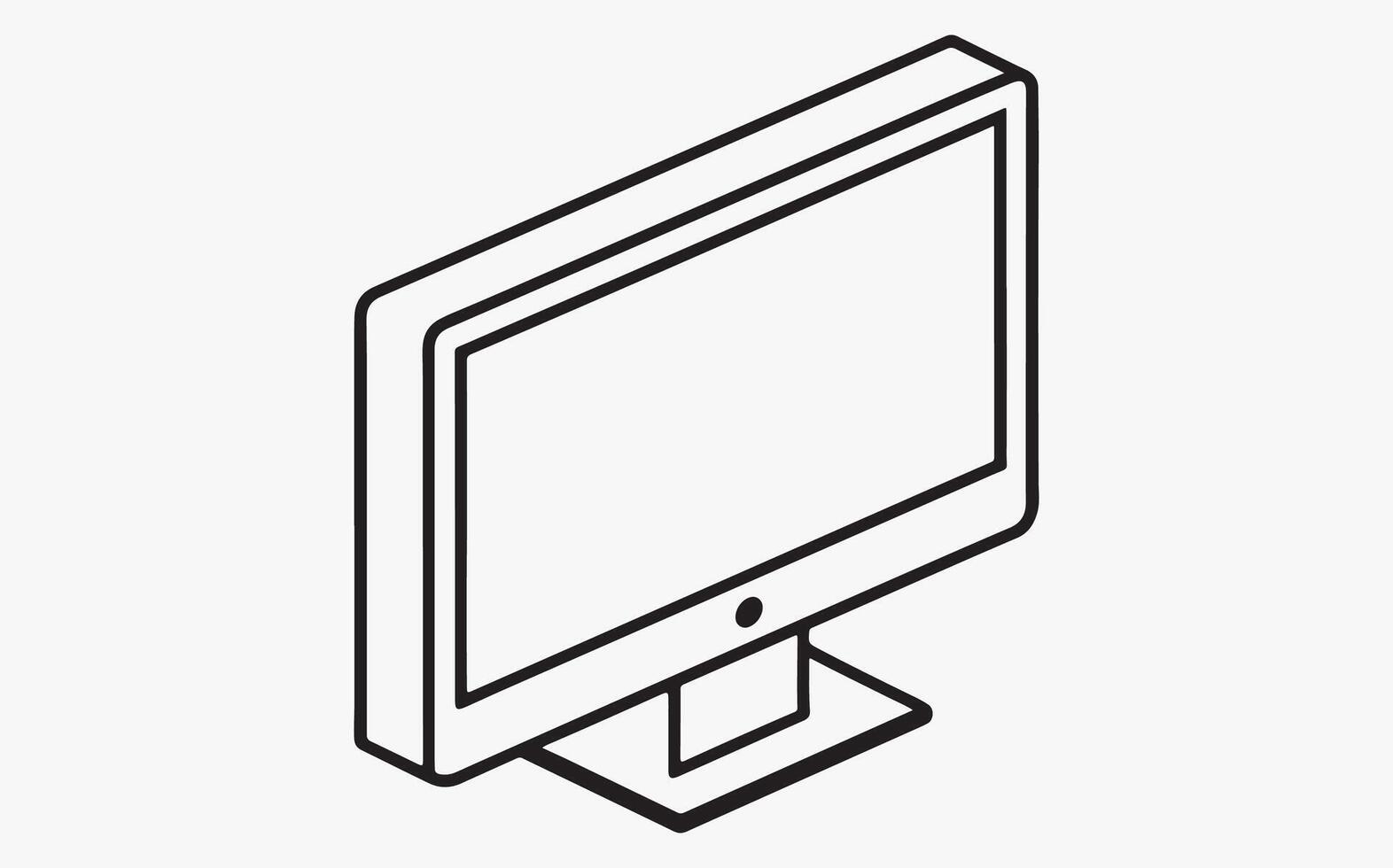 Desktop monitor outline vector