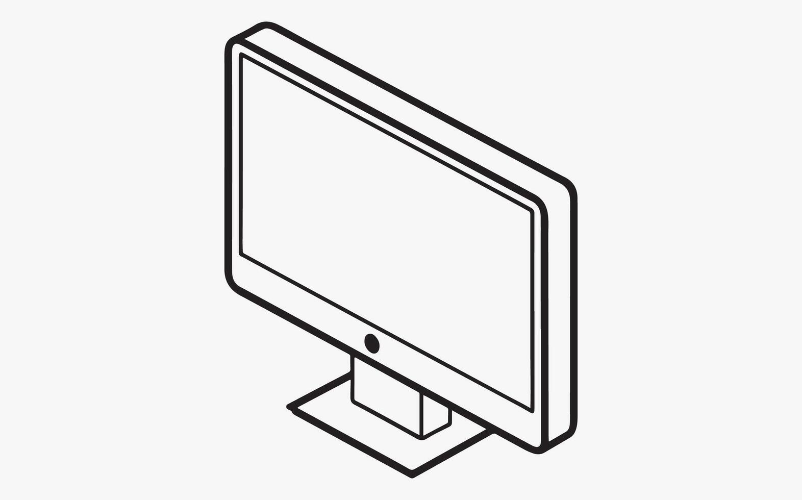 Desktop monitor outline image clipart illustration vector