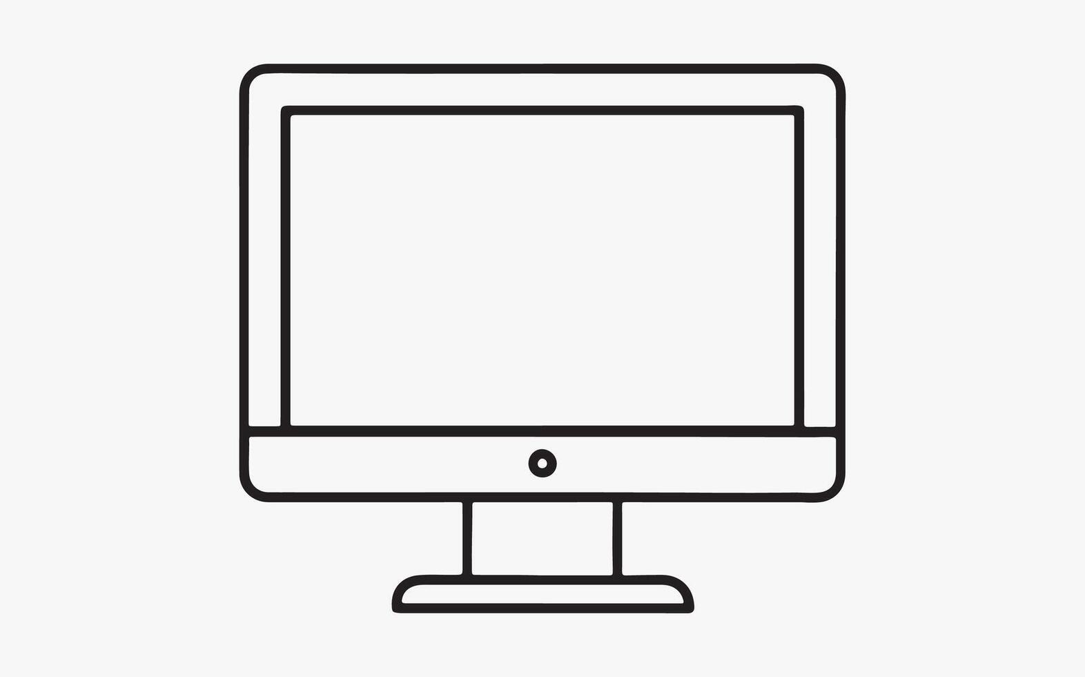 Desktop monitor outline image clipart vector