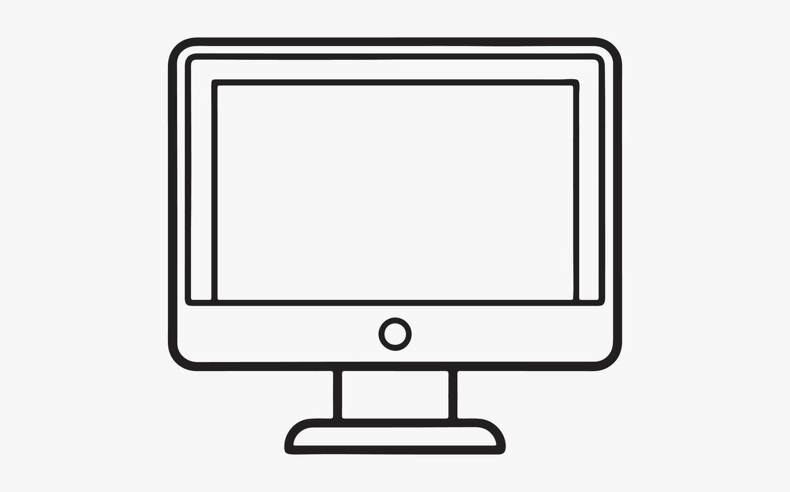 Desktop monitor outline icon vector