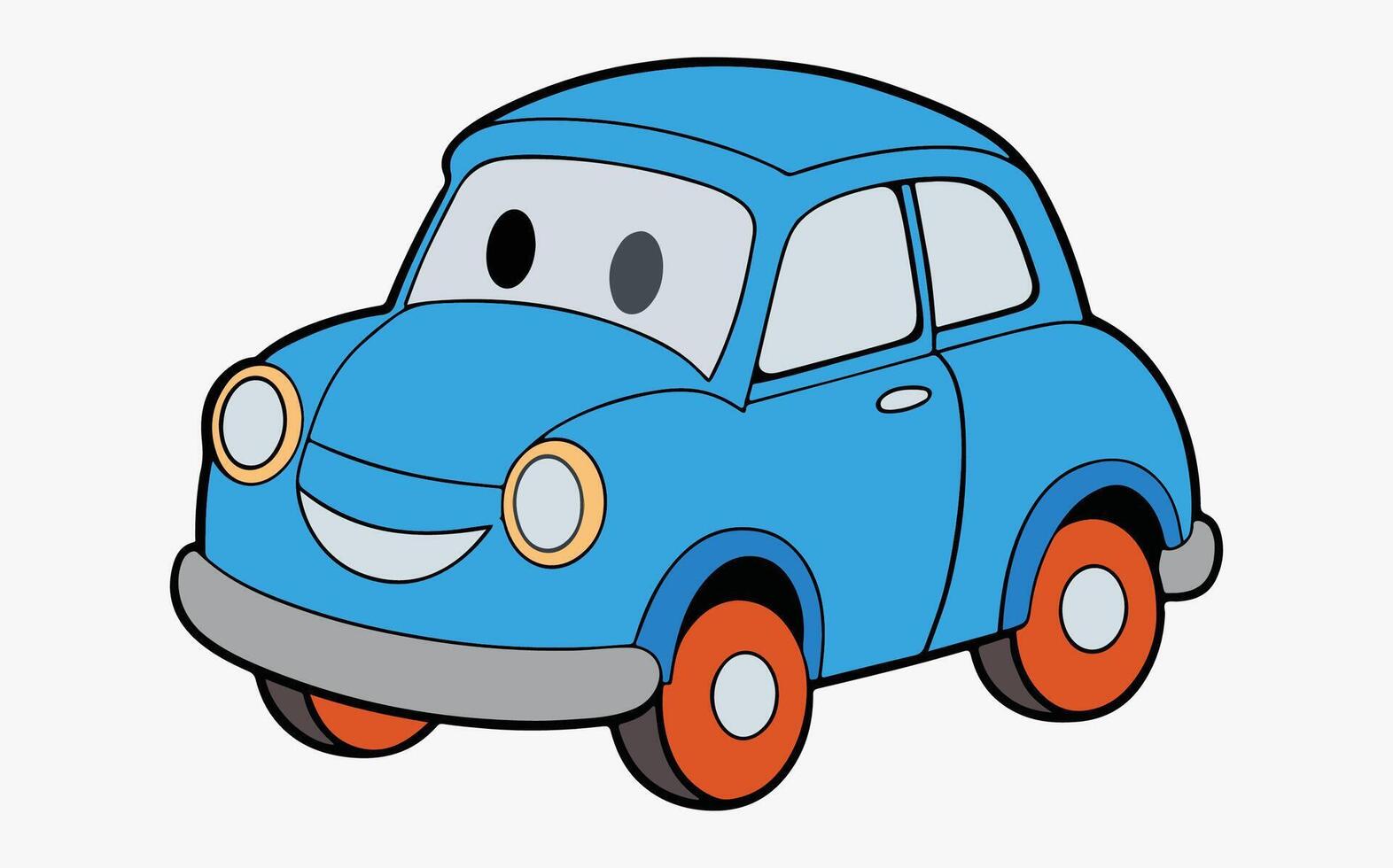 Cute cartoon car icon vector