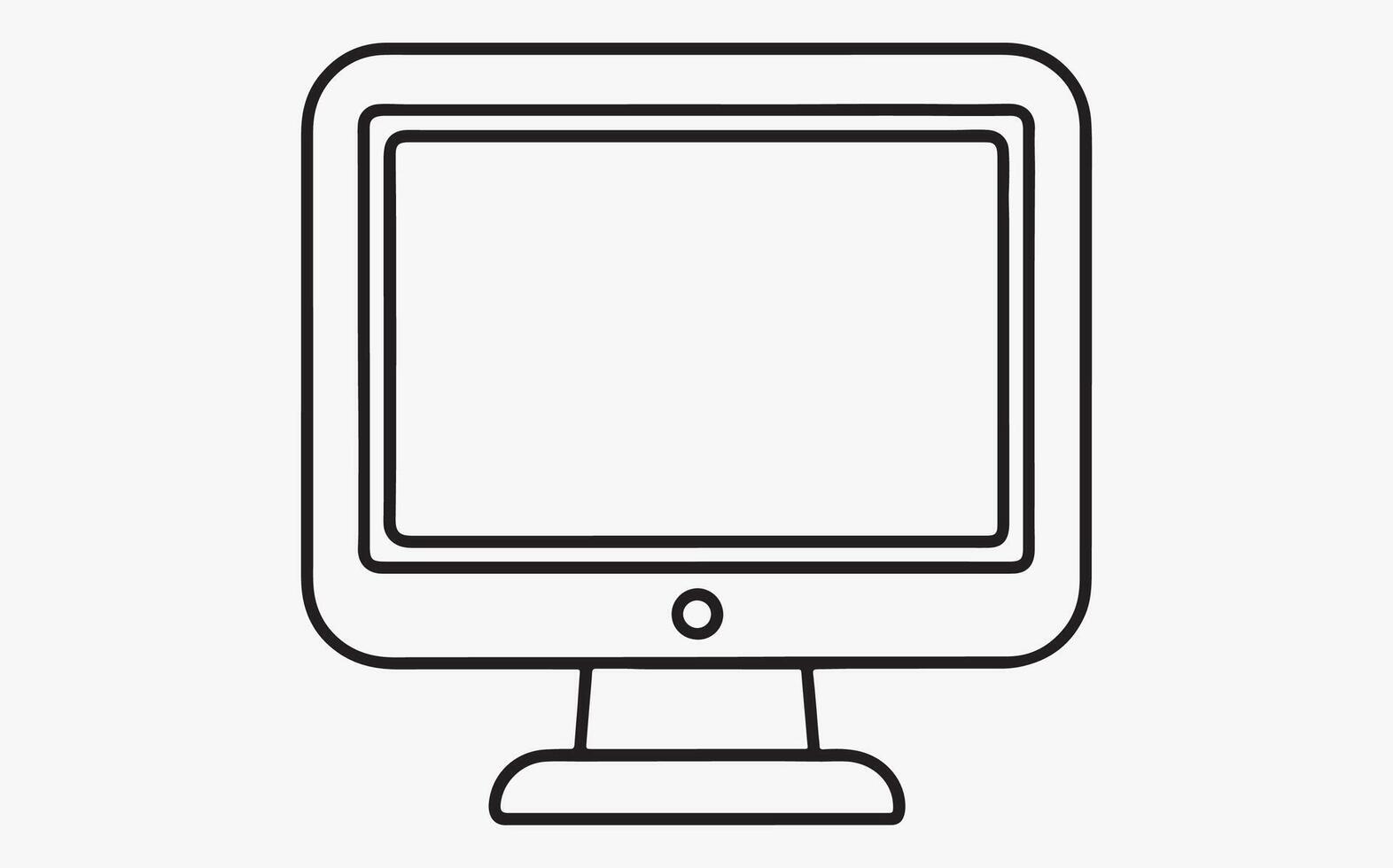 Desktop monitor outline image vector