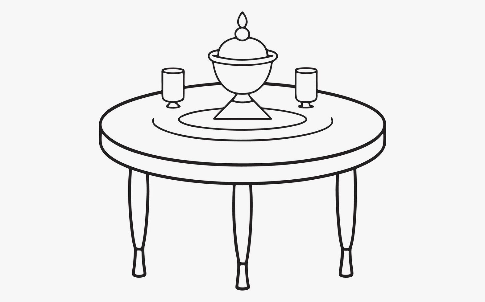 Minimalist Dining Room Table Sketch image vector