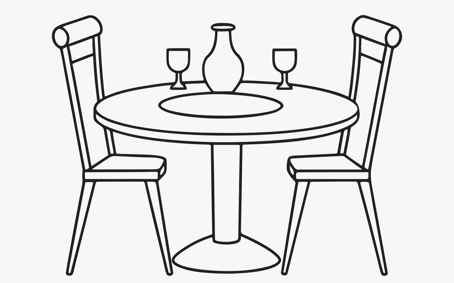 Modern Dining Table Outline Design image vector