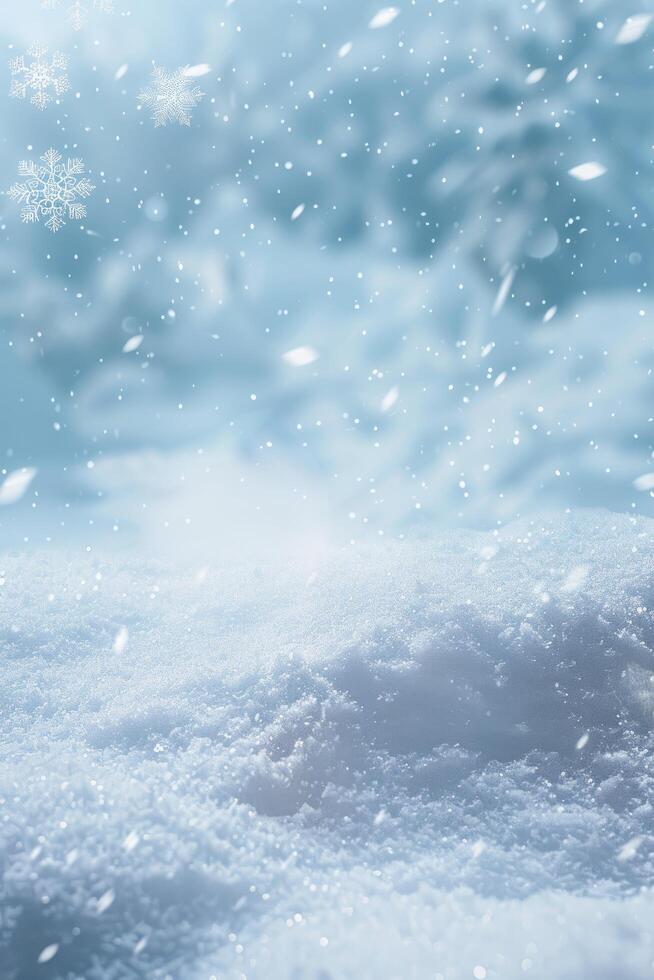 Snowflakes Falling on a Fresh Blanket of Snow photo
