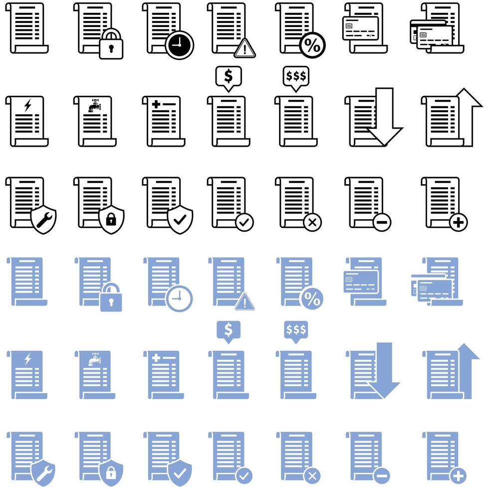 Icon Invoice Receipt Paper Billing Charge vector