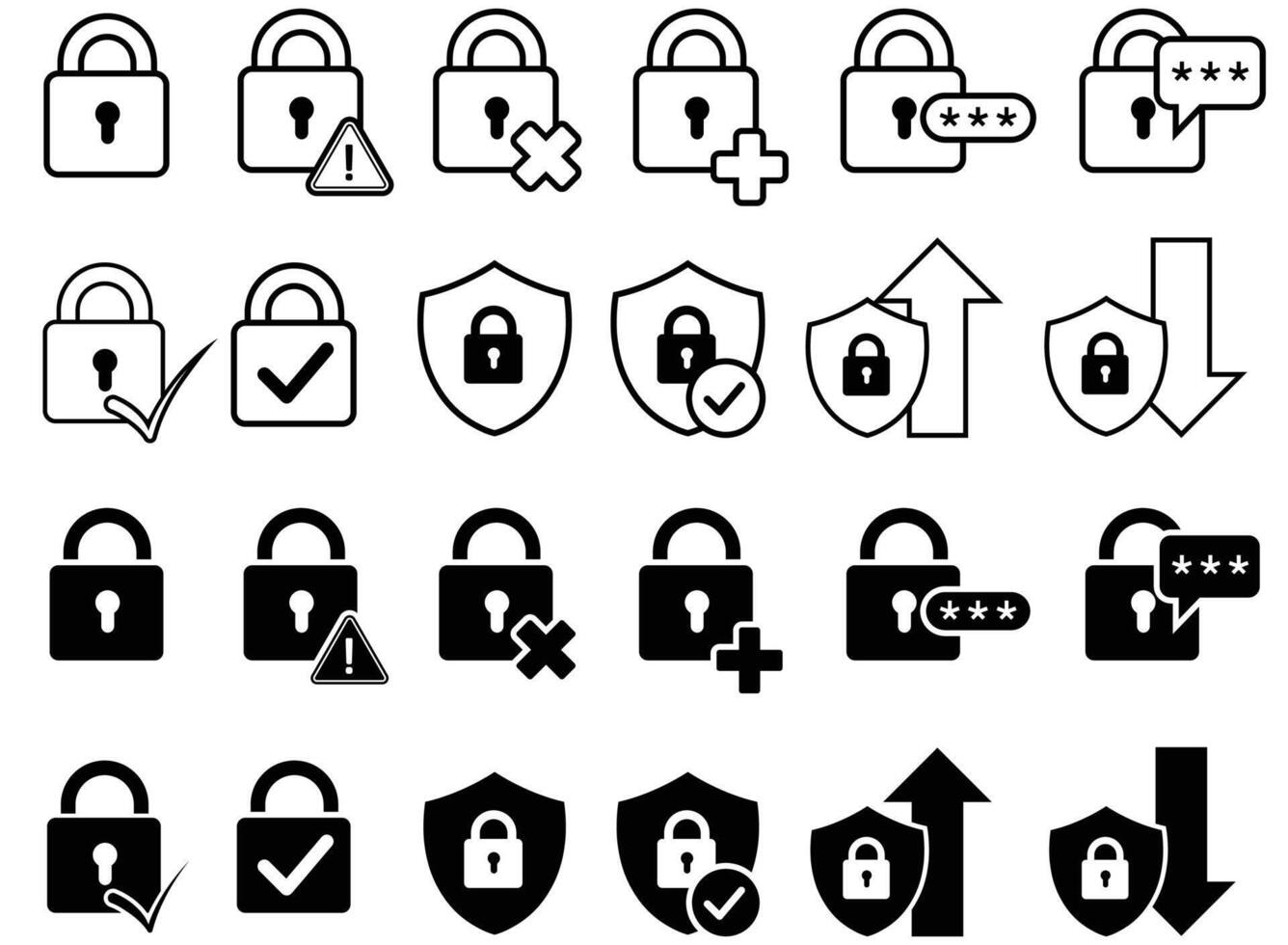Icon Lock Padlock Secure Encryption Protection vector