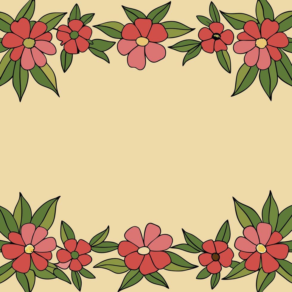 Decorative colorful flowers frame vector