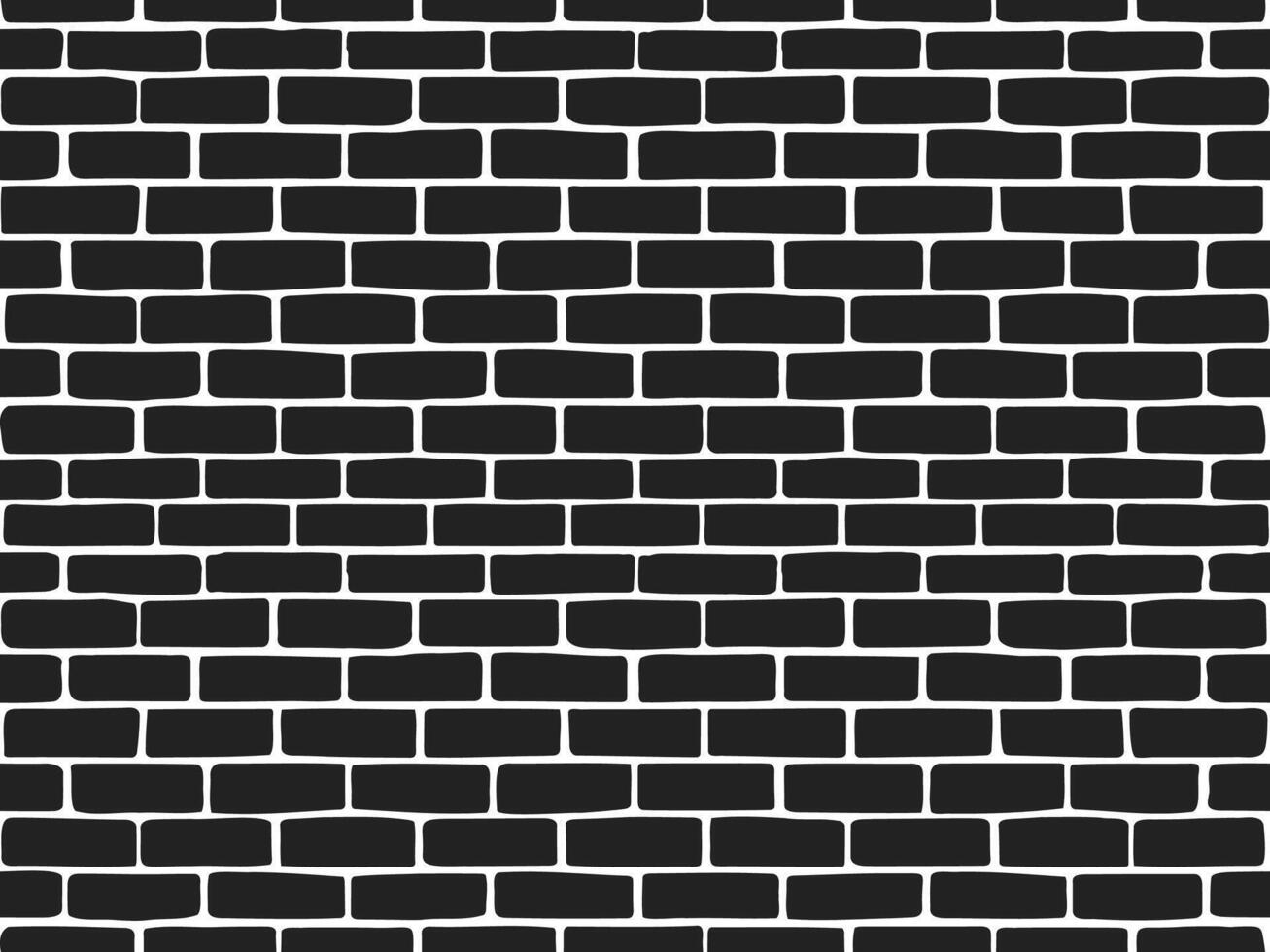 Pattern of black and white bricks arranged in a traditional horizontal layout vector