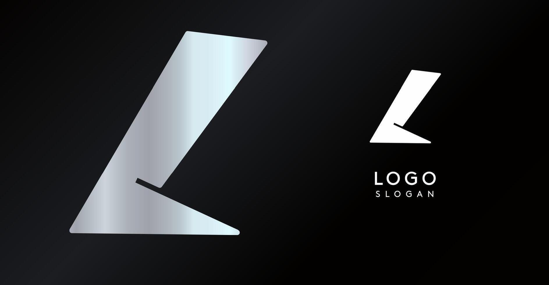Geometric triangular L letter, abstract dynamic logo, modern holographic gradient monogram for gaming, technology, urban art, innovation, streetwear brand, sci-fi cybersport. illustration vector