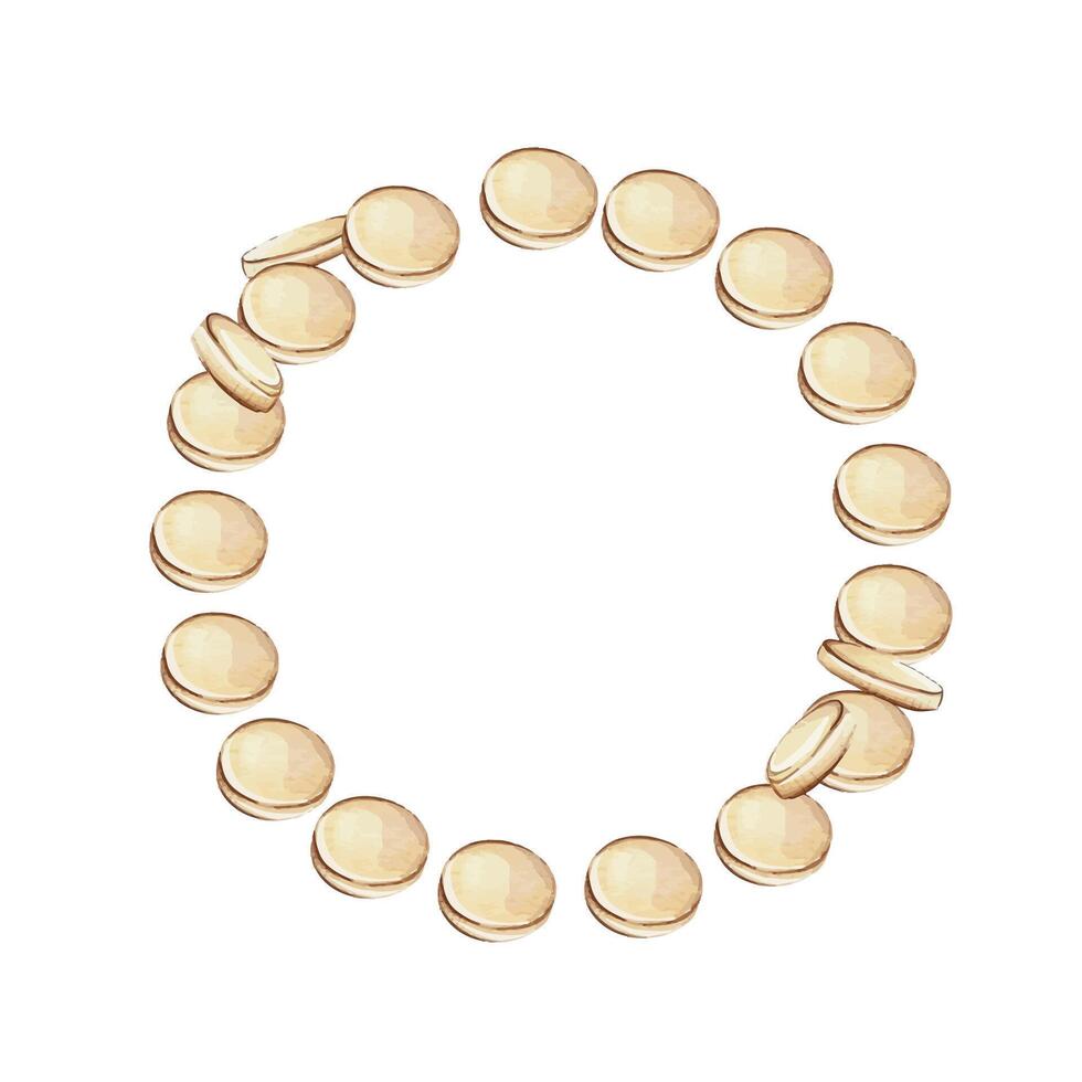 A beautifully arranged circular formation of beige round objects, perfect for use in backgrounds and unique patterns vector