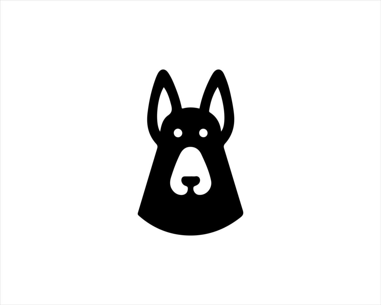A black dog head icon on a white background vector