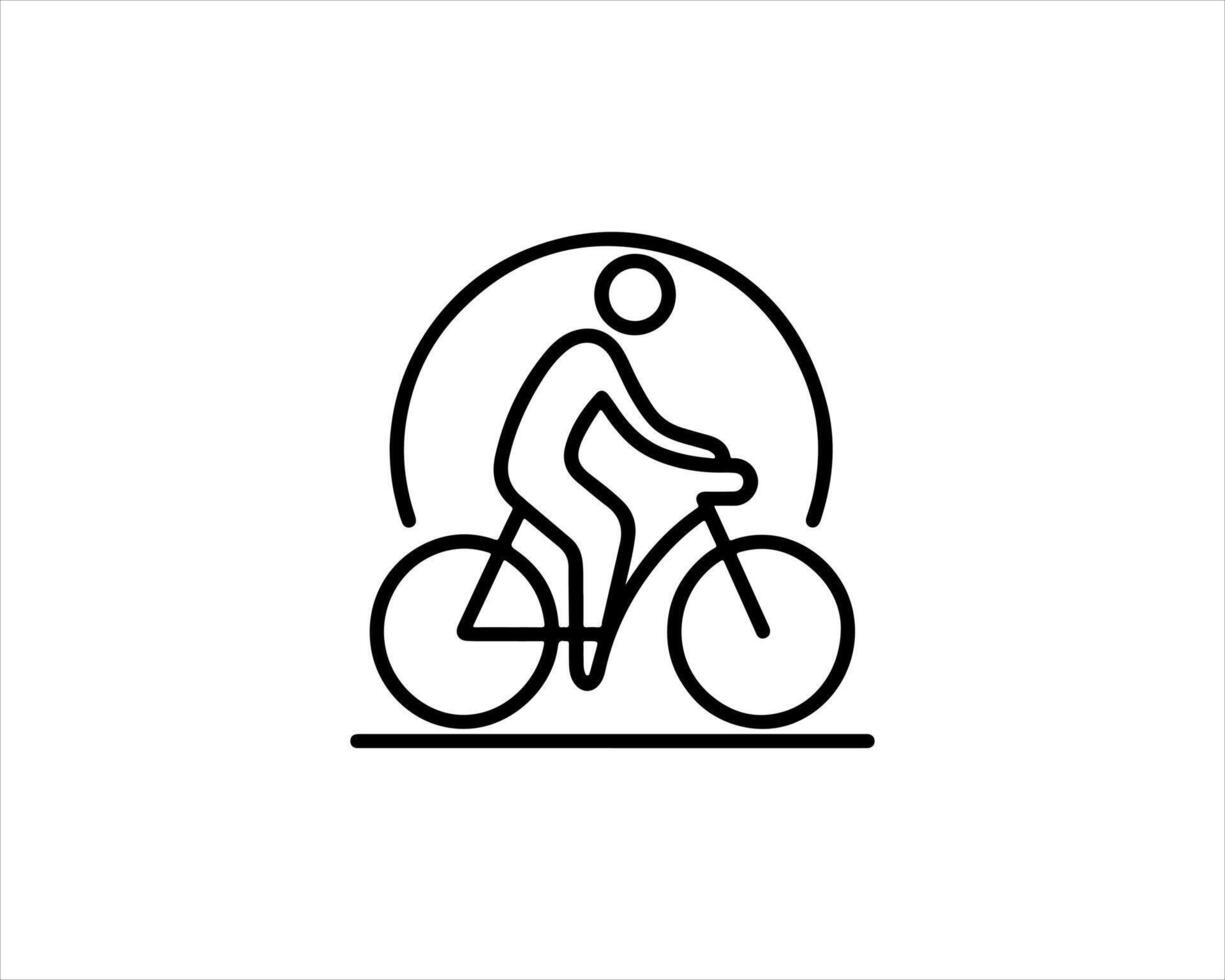 A man riding a bicycle icon vector