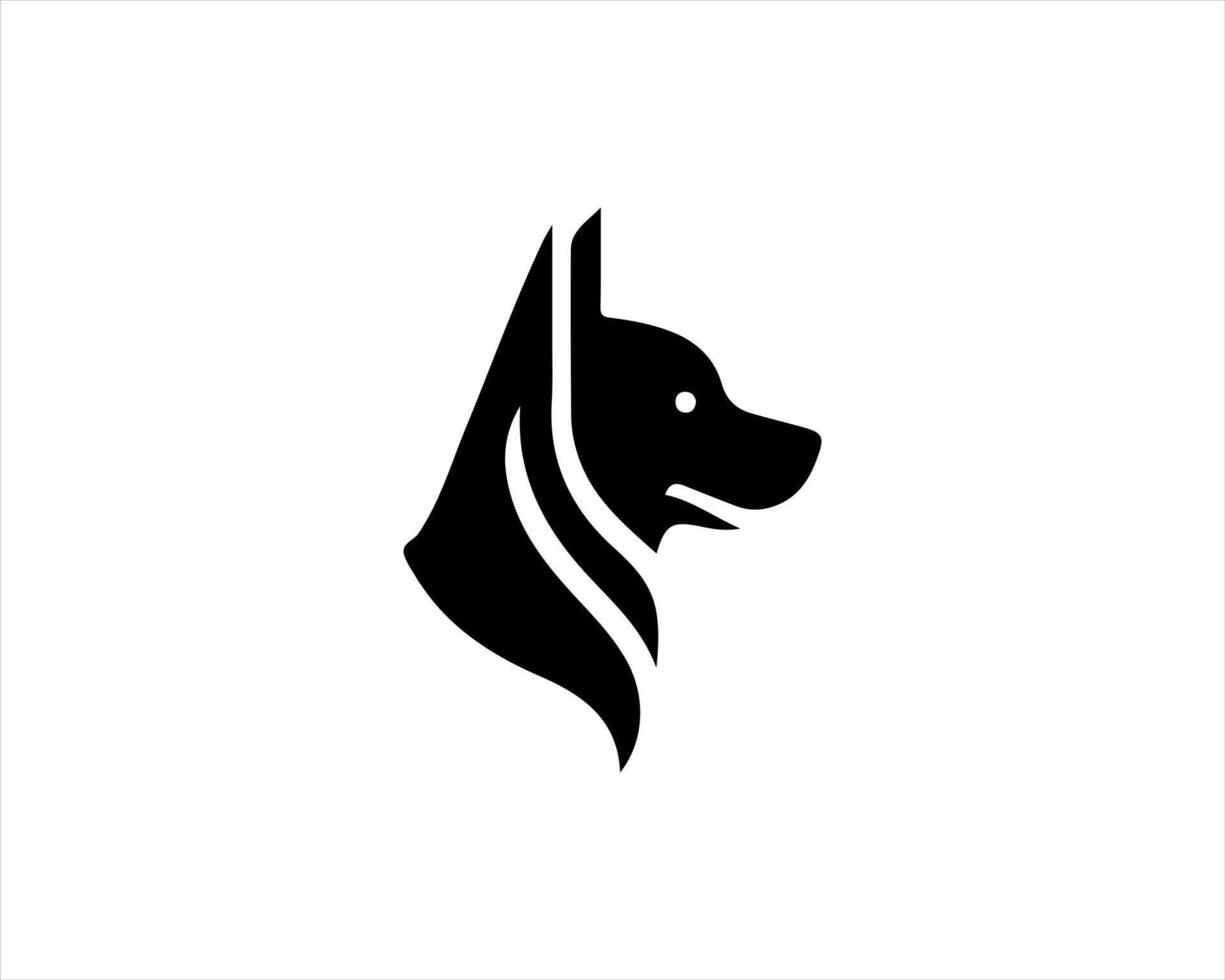 A black and white logo of a dog's head vector