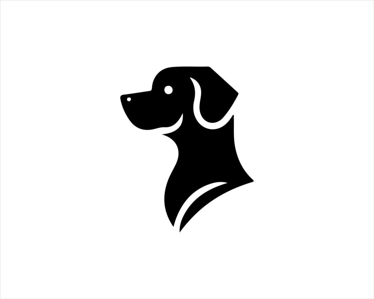 A black dog head logo on a white background vector