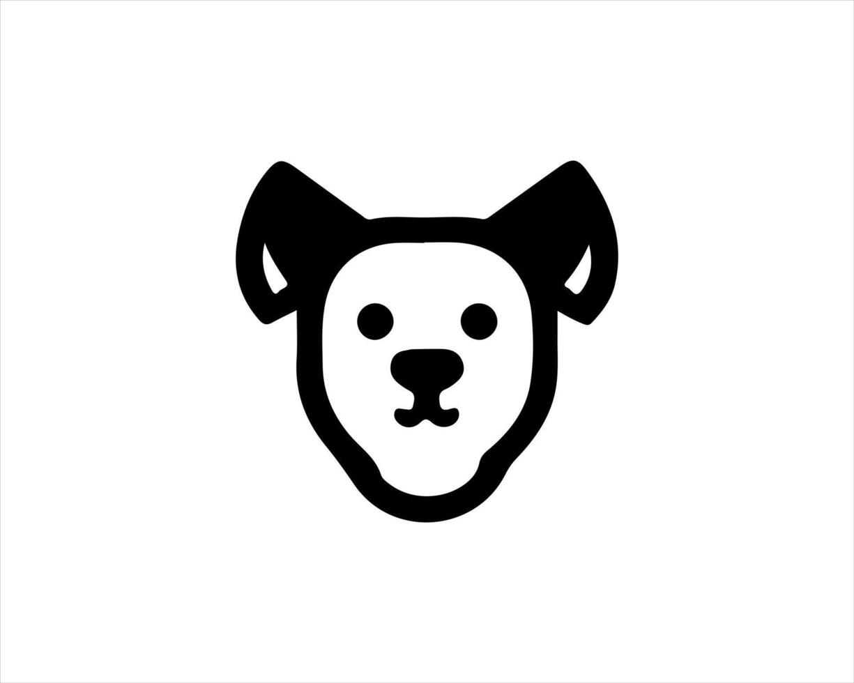 A black and white dog head icon on a white background vector