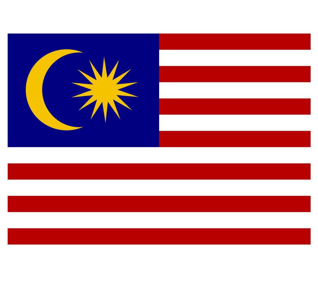 Illustration graphic of the Malaysian flag vector