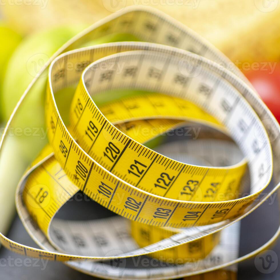Measuring tape for measuring the circumference. photo